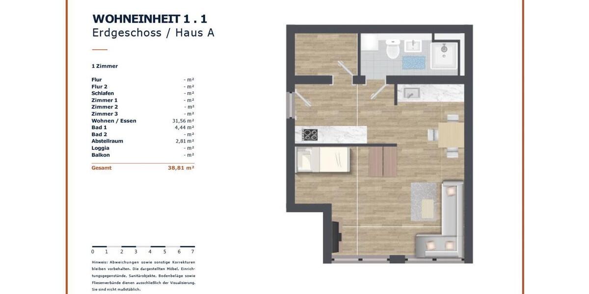 Etagenwohnung Leipzig Mitte - 1 Zimmer, 39 m&sup2;, 718&euro; | Angebot:26675787