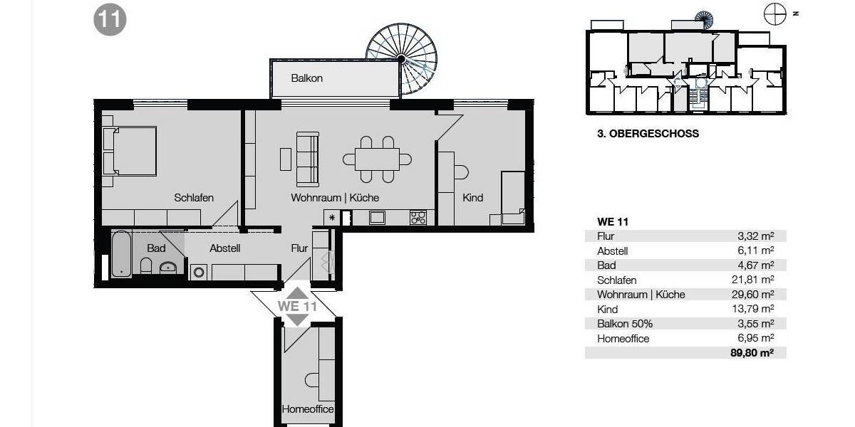 Etagenwohnung Leipzig Volkmarsdorf - 3 Zimmer, 90 m&sup2;, 450.000&euro; | Angebot:26763727