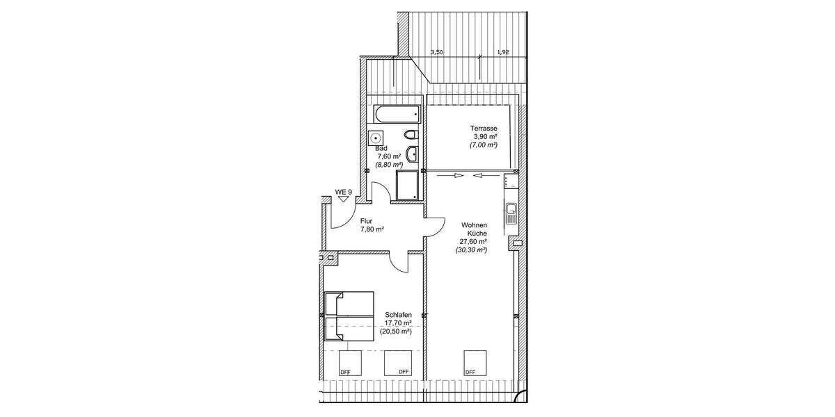 Dachgeschoßwohnung Leipzig Südost - 2 Zimmer, 65 m&sup2;, 775&euro; | Angebot:25751112
