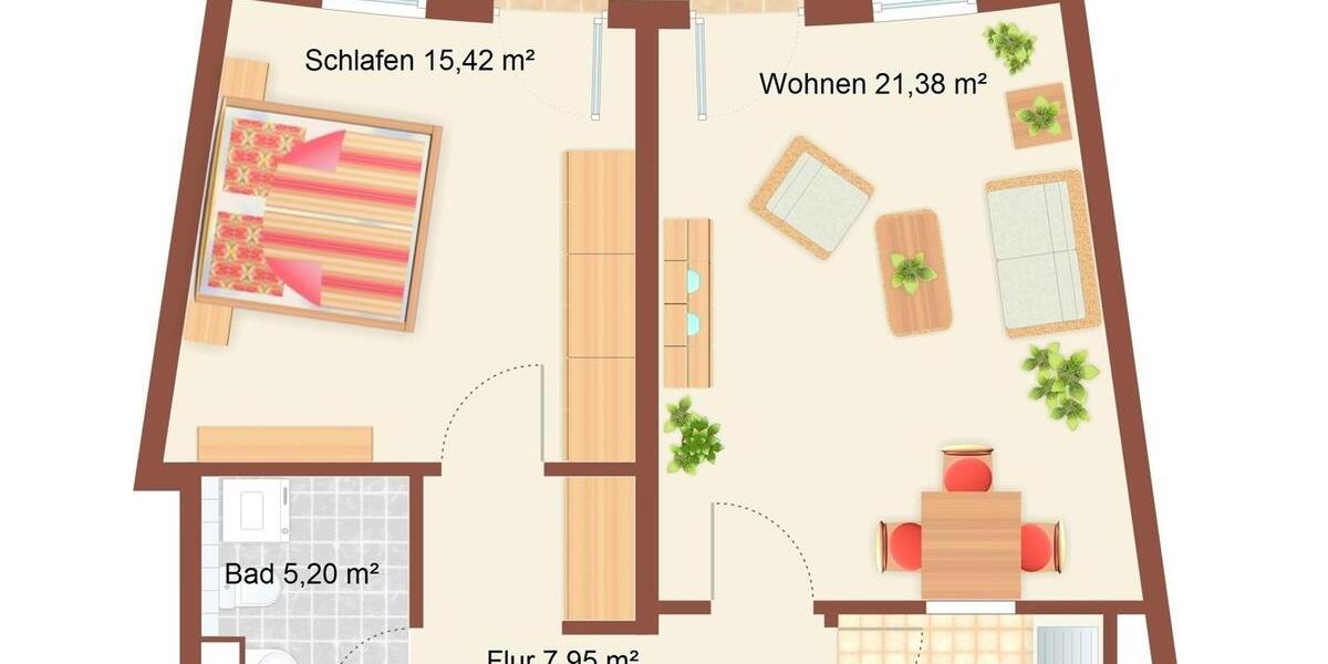 Etagenwohnung Leipzig West - 2 Zimmer, 56 m&sup2;, 560&euro; | Angebot:26606860