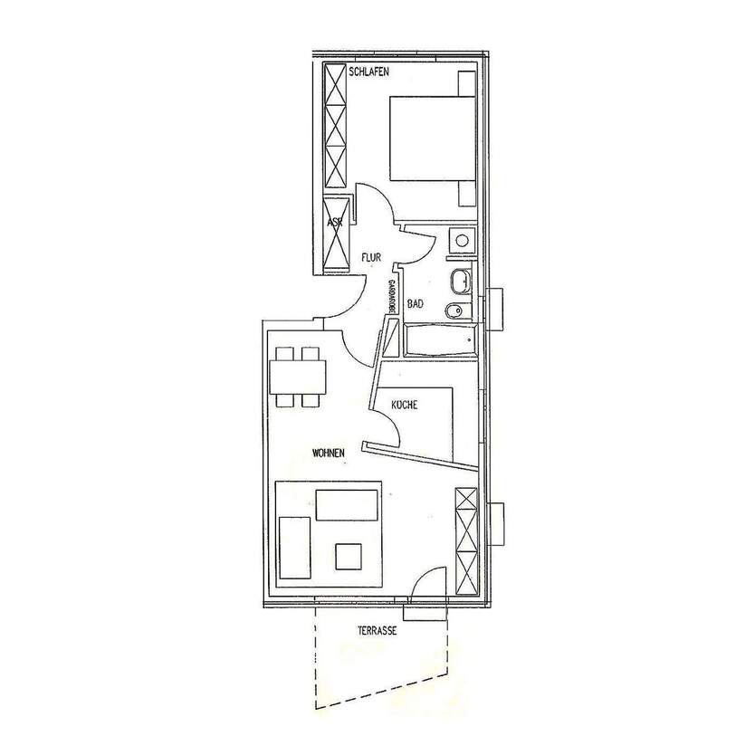 Für Sie in Renovierung: Schöne Zweiraumwohnung mit großer Dachterrasse 2 zimmer