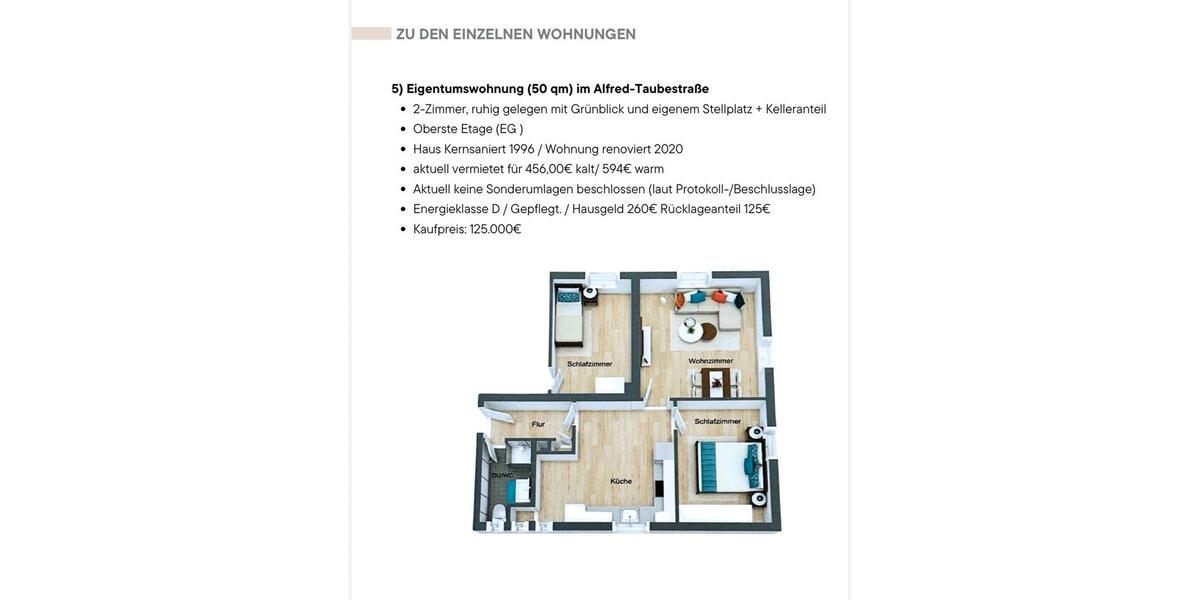 Erdgeschoßwohnung Zwenkau - 2.5 Zimmer, 50 m&sup2;, 124.400&euro; | Angebot:25992215