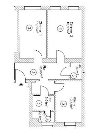 Erdgeschoßwohnung Leipzig Südwest - 2 Zimmer, 60 m&sup2;, 739&euro; | Angebot:24941001
