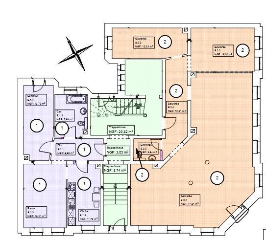 Etagenwohnung Leipzig Nord - 2 Zimmer, 55 m&sup2;, 112.000&euro; | Angebot:26061570