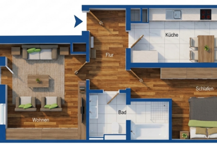 Wohnung Leipzig Südost - 2 Zimmer, 61 m&sup2;, 176.000&euro; | Angebot:26798414