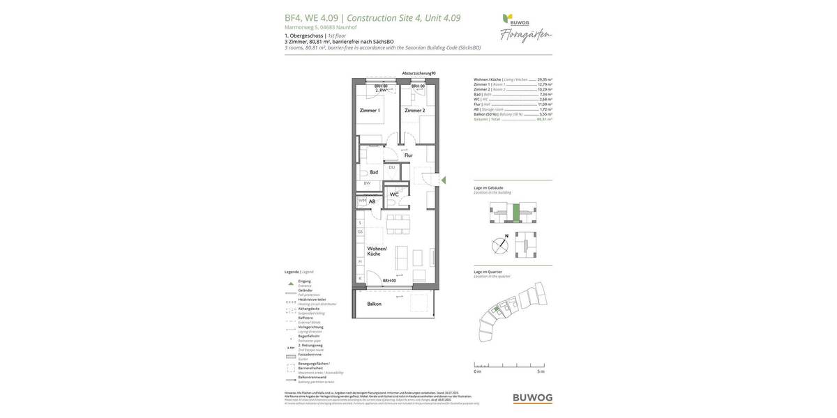 Etagenwohnung Naunhof - 3 Zimmer, 80 m&sup2;, 399.000&euro; | Angebot:25712214