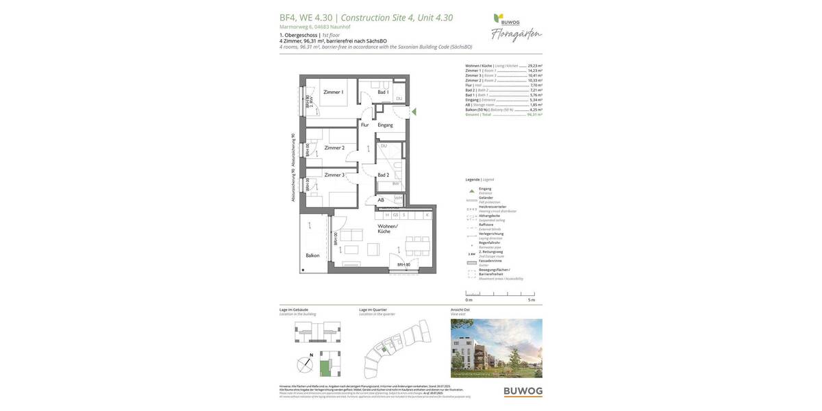 Etagenwohnung Naunhof - 4 Zimmer, 96 m&sup2;, 467.000&euro; | Angebot:25853593