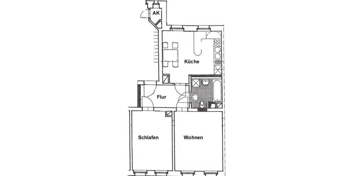 Etagenwohnung Leipzig Altlindenau - 2 Zimmer, 63 m&sup2;, 545&euro; | Angebot:25536241