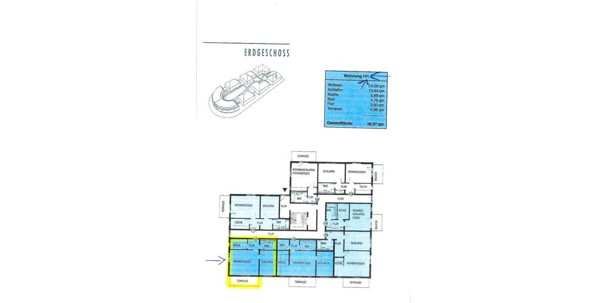 Erdgeschoßwohnung Leipzig Nord - 2 Zimmer, 56 m&sup2;, 130.000&euro; | Angebot:27284475