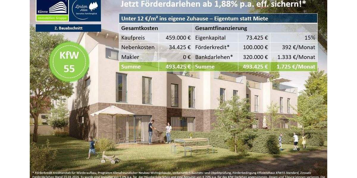 WIR BAUEN FÜR SIE! 2. Bauabschnitt - Seenahes Familienglück in der Lindenallee - Ihrem neuen Zuhause 5 zimmer