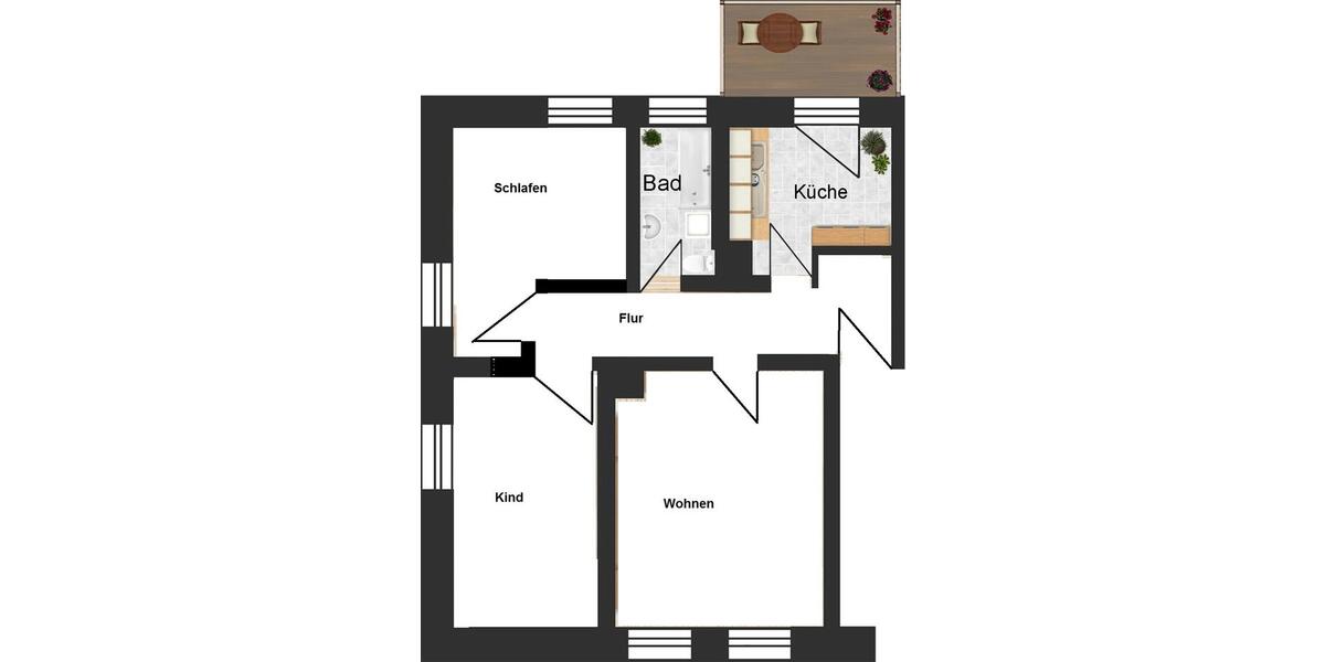 Etagenwohnung Bennewitz - 3 Zimmer, 69 m&sup2;, 449&euro; | Angebot:25991292
