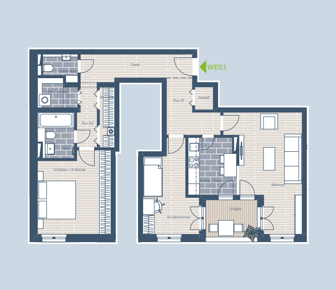 Etagenwohnung Leipzig Schleußig - 3 Zimmer, 83 m&sup2;, 399.900&euro; | Angebot:25997634