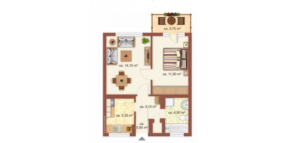 Etagenwohnung Bad Dürrenberg - 2 Zimmer, 41 m&sup2;, 298&euro; | Angebot:26450227
