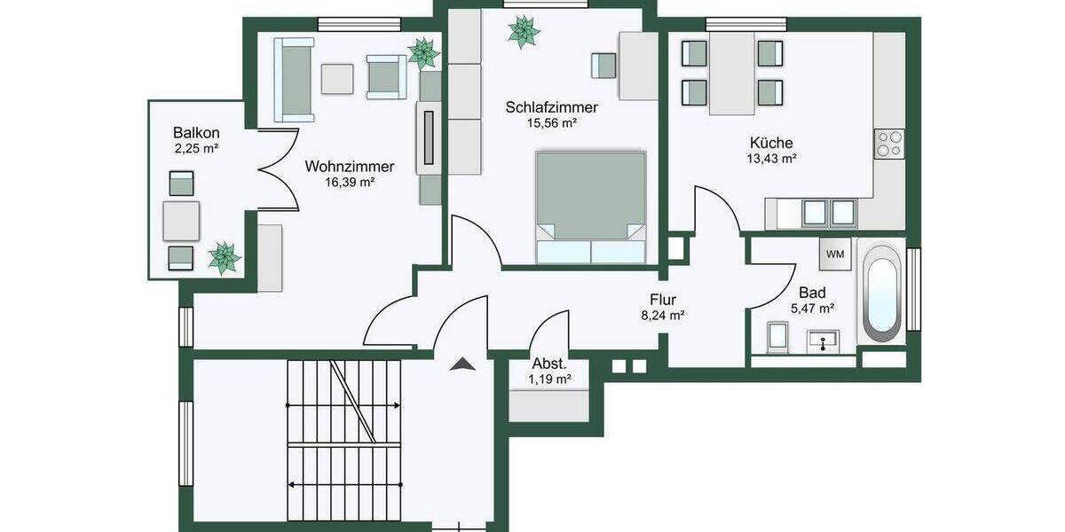 Etagenwohnung Leipzig Stötteritz - 2 Zimmer, 62 m&sup2;, 159.000&euro; | Angebot:26903580