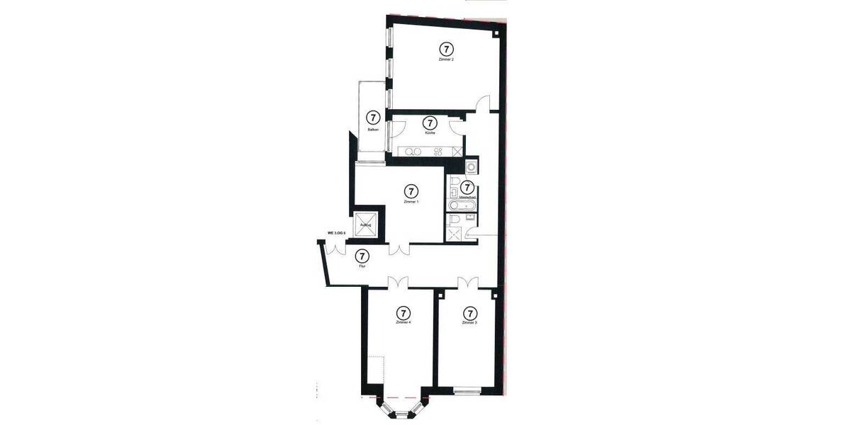 Etagenwohnung Leipzig Zentrum-Nord - 4 Zimmer, 149 m&sup2;, 545.000&euro; | Angebot:26891905