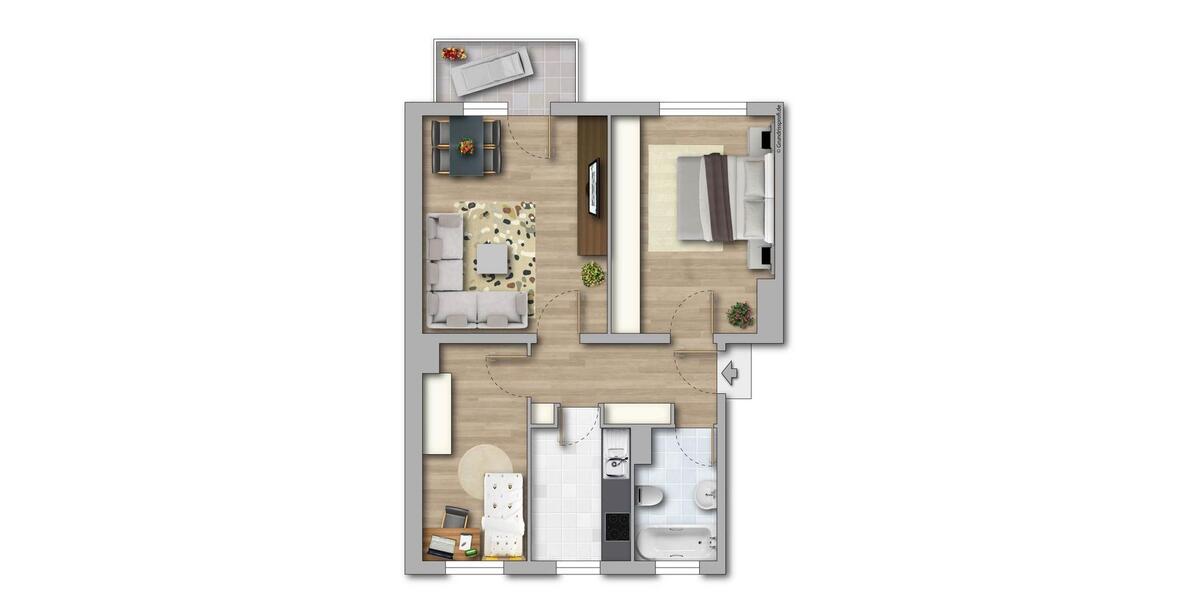 Etagenwohnung Merseburg - 3 Zimmer, 59 m&sup2;, 381&euro; | Angebot:26382350
