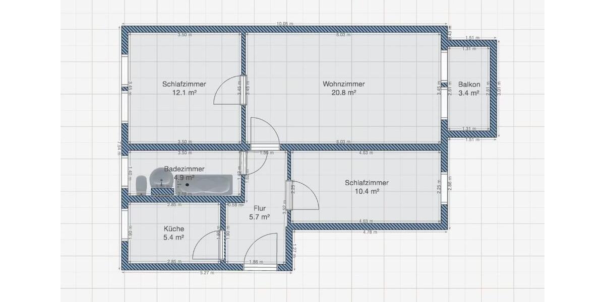 Etagenwohnung Zwenkau - 3 Zimmer, 60 m&sup2;, 149.000&euro; | Angebot:27169854