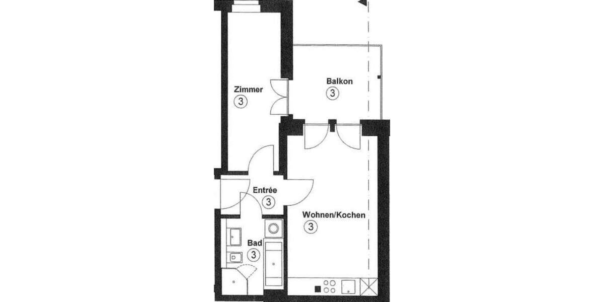 Singletraum mit großem Balkon! + Erstbezug + Fußbodenhzg. + Parkett + Wanne & Dusche + LED-Licht 2 zimmer