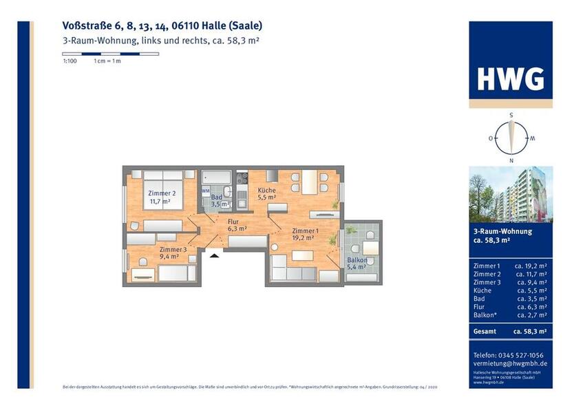 neu sanierte 3 Raumwohnung zimmer