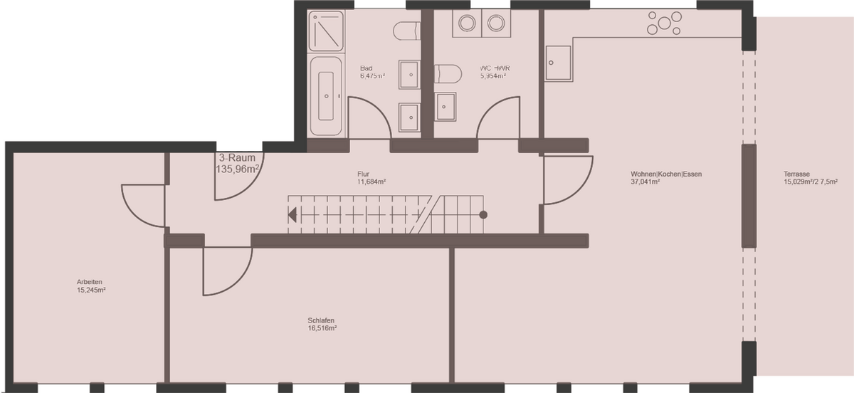 Stadtidyll mit Stil – 3-Zimmer-Wohnung mit Dachterrasse im Gartenhaus 3 zimmer