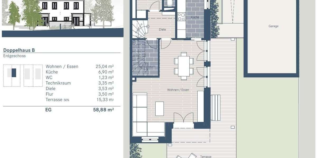 KfW 55 - Doppelhaus in grüner Umgebung mit altem Baumbestand in Leipzig-Stahmeln 5.5 zimmer