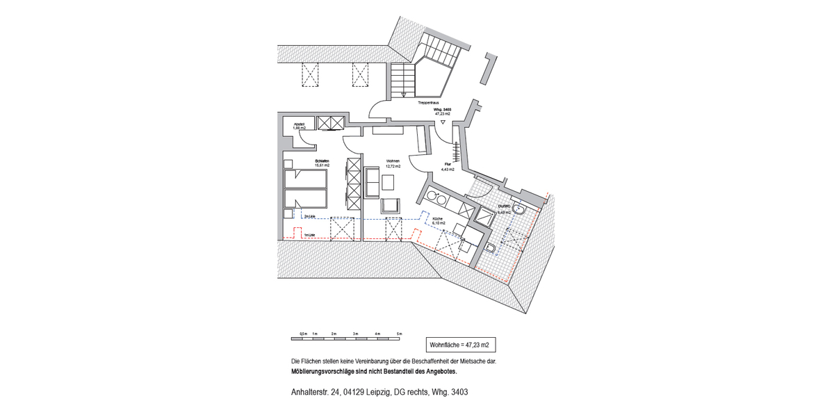 ERSTBEZUG NACH SANIERUNG + EUTRITZSCH + 2 RAUM + DACHGESCHOSS + AB SOFORT - Dachgeschoßwohnung Leipzig Eutritzsch | Angebot:24795252