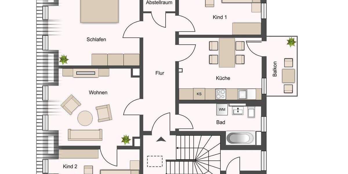 Etagenwohnung Leipzig Gohlis-Süd - 4 Zimmer, 99 m&sup2;, 335.000&euro; | Angebot:25673772