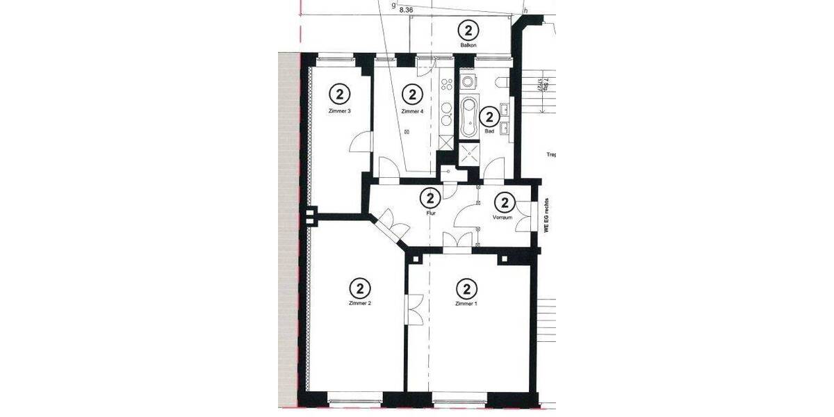 Etagenwohnung Leipzig Zentrum-Nord - 3 Zimmer, 103 m&sup2;, 410.000&euro; | Angebot:26891917