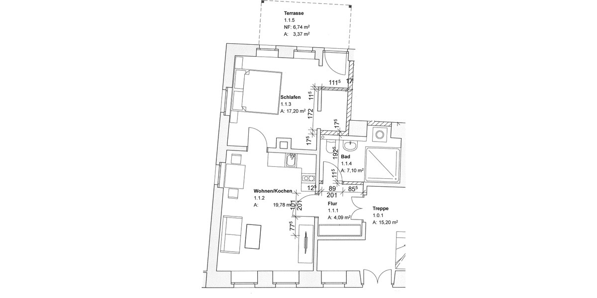 Terrassenwohnung Grimma - 2 Zimmer, 51 m&sup2;, 550&euro; | Angebot:26364562