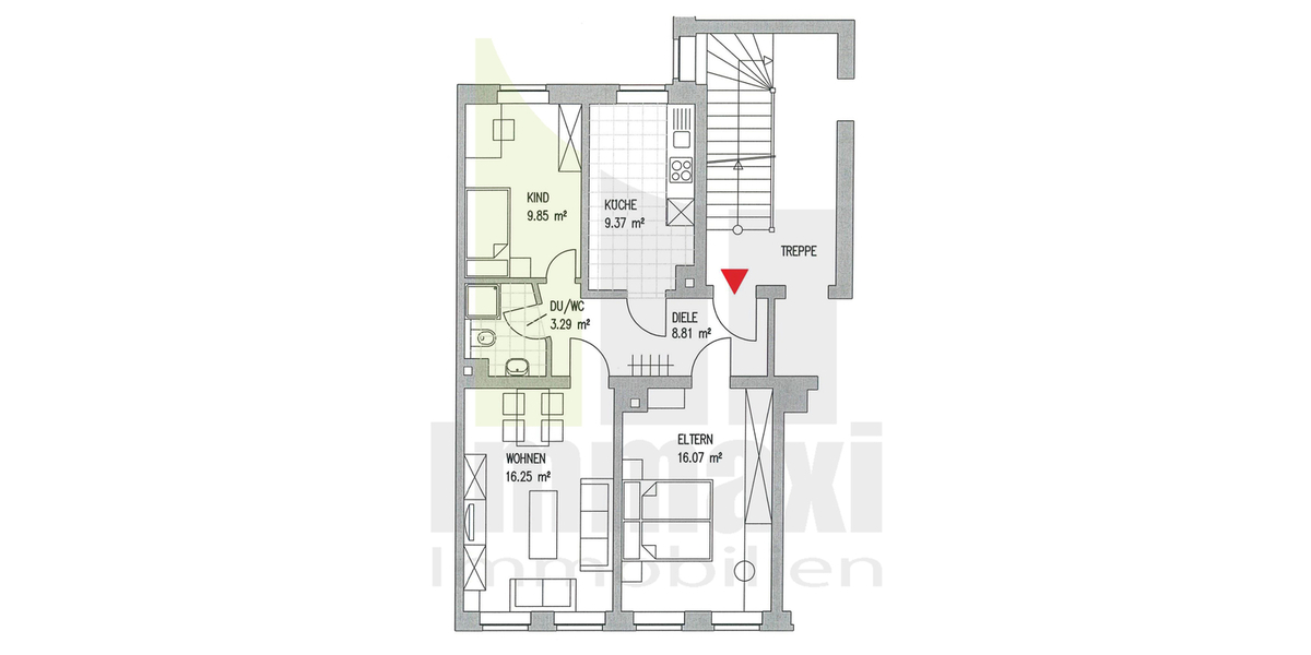 LEIPZIG-MÖCKERN + 3 RAUM WOHNUNG MIT EINBAUKÜCHE + 3.OG + AB SOFORT FREI - Etagenwohnung Leipzig-Möckern Möckern | Angebot:26365452
