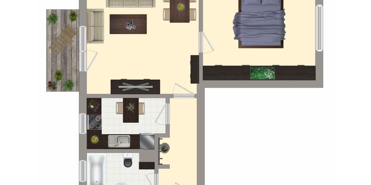Etagenwohnung Merseburg - 2 Zimmer, 51 m&sup2;, 312&euro; | Angebot:26635032