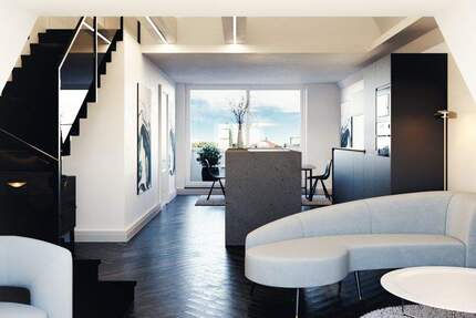 Traum-Maisonette mit Dachterrasse! + Erstbezug + Fußbodenhzg + 2 Bäder + Klima + EBK mit Kochinsel 3 zimmer