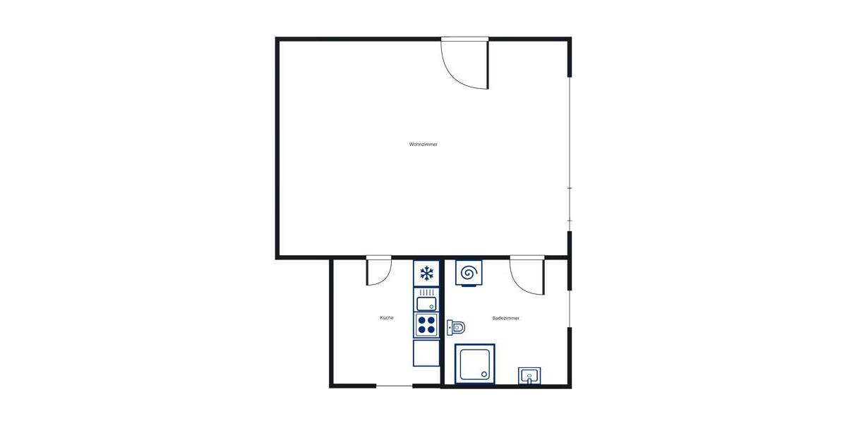 Erdgeschoßwohnung Leipzig Mitte - 1 Zimmer, 42 m&sup2;, 465&euro; | Angebot:25613160