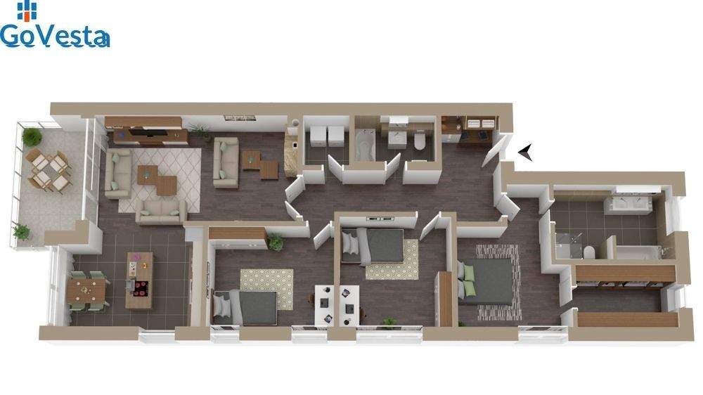 Etagenwohnung Leipzig Zentrum-West - 4 Zimmer, 114 m&sup2;, 2.114&euro; | Angebot:24990867