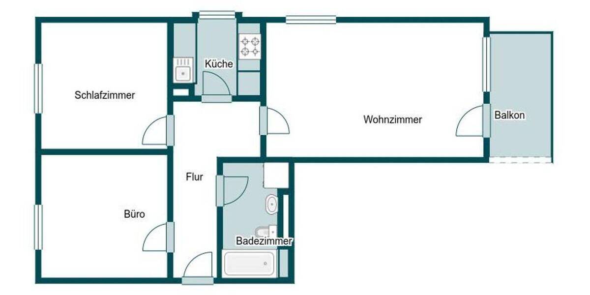 Etagenwohnung Leipzig Holzhausen - 3 Zimmer, 71 m&sup2;, 165.000&euro; | Angebot:26258315
