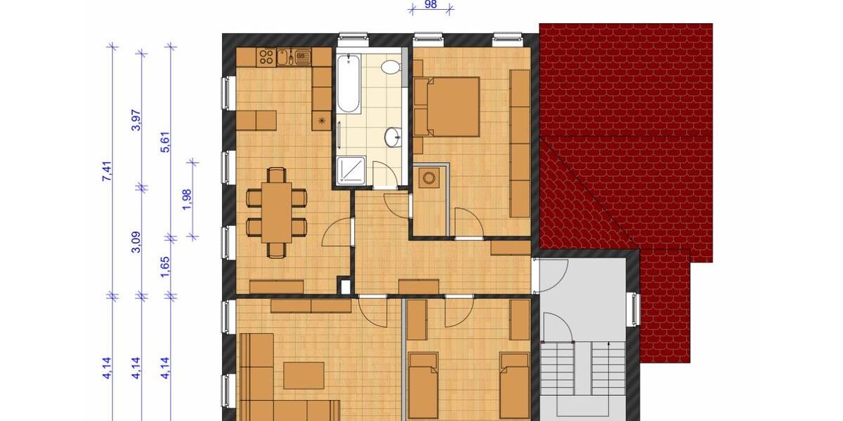 Etagenwohnung Grimma - 3 Zimmer, 99 m&sup2;, 750&euro; | Angebot:26340981