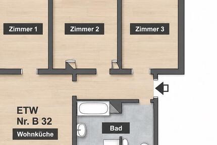 Wohnung Zwenkau - 3 Zimmer, 60 m&sup2;, 117.500&euro; | Angebot:27222693