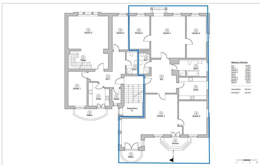 Einzeldenkmal im Waldstraßenviertel: Helle + ruhige 5-Zimmerwhg. mit Stuck, 3 min Fußweg ins Rosental 5 zimmer