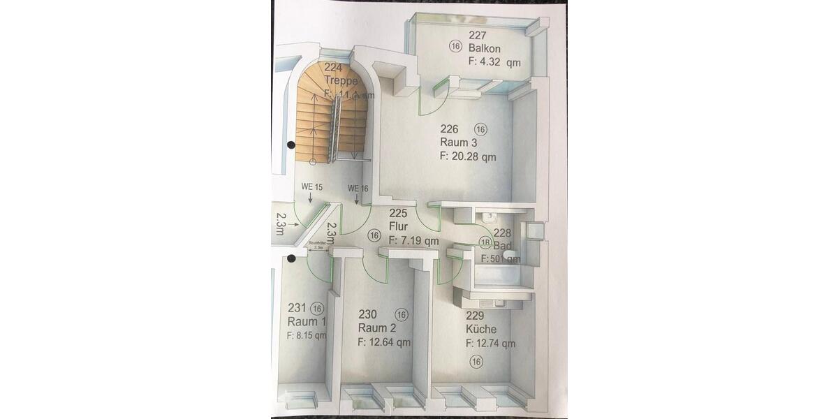 Etagenwohnung Leipzig Süd - 3 Zimmer, 70 m&sup2;, 259.000&euro; | Angebot:26913042