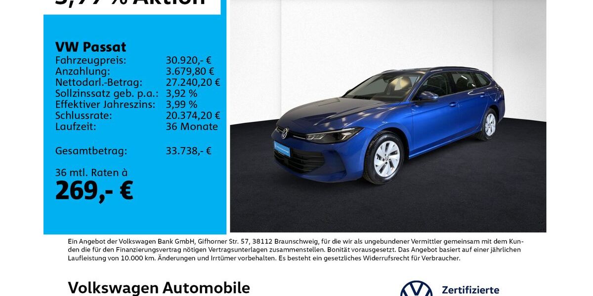 VW Passat 5.352 km 29.650 &euro; Leipzig 04178