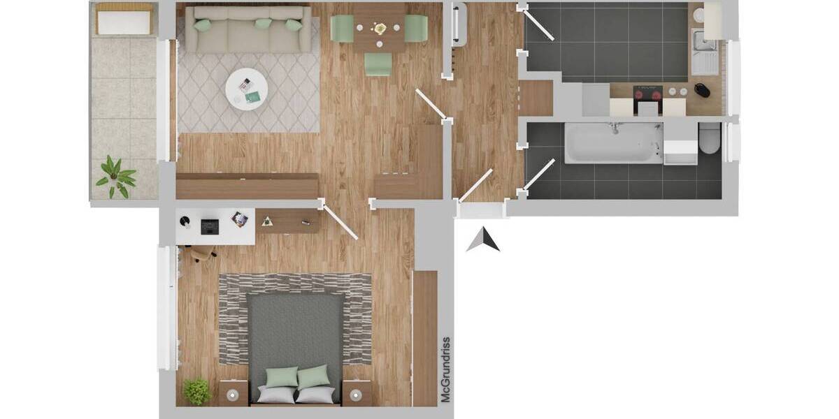 Etagenwohnung Leipzig Schönefeld-Ost - 2 Zimmer, 279.000&euro; | Angebot:23969742