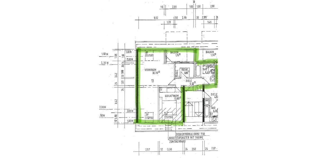 Dachgeschoßwohnung Leipzig Süd - 3 Zimmer, 63 m&sup2;, 220.000&euro; | Angebot:26926200