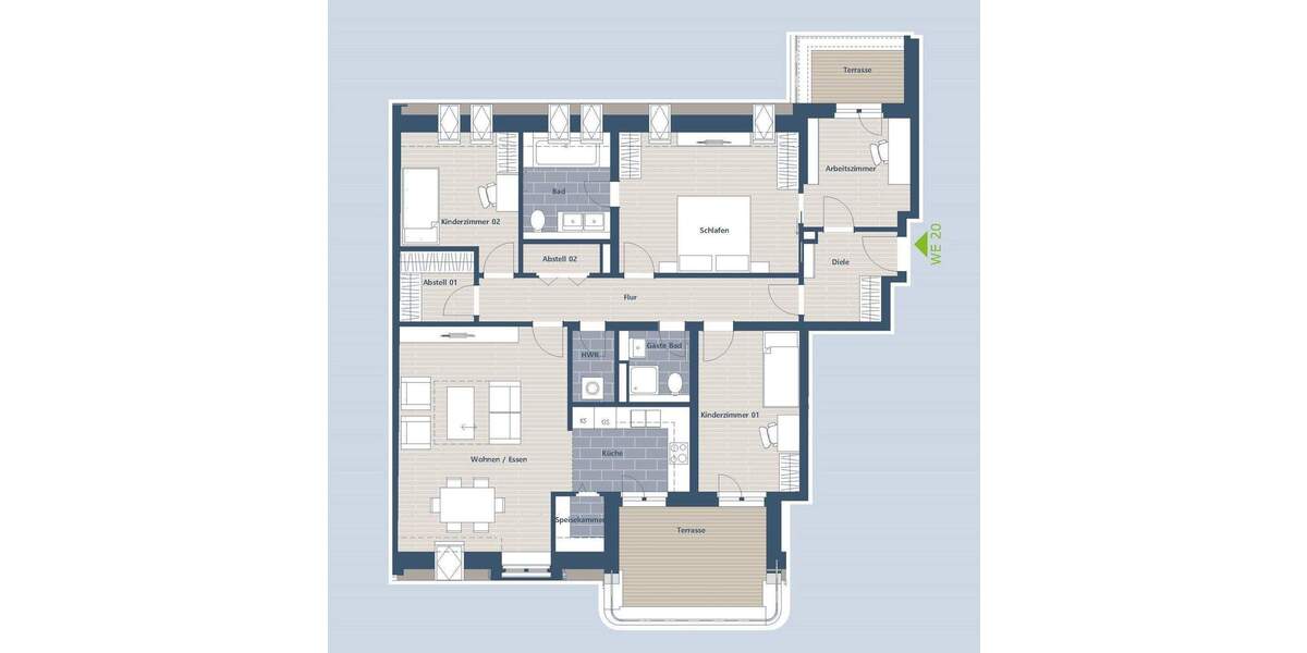 Etagenwohnung Leipzig Schleußig - 4 Zimmer, 123 m&sup2;, 825.500&euro; | Angebot:25997413