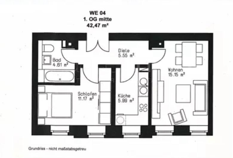 Etagenwohnung Leipzig Altwest - 2 Zimmer, 42 m&sup2;, 120.000&euro; | Angebot:27228992