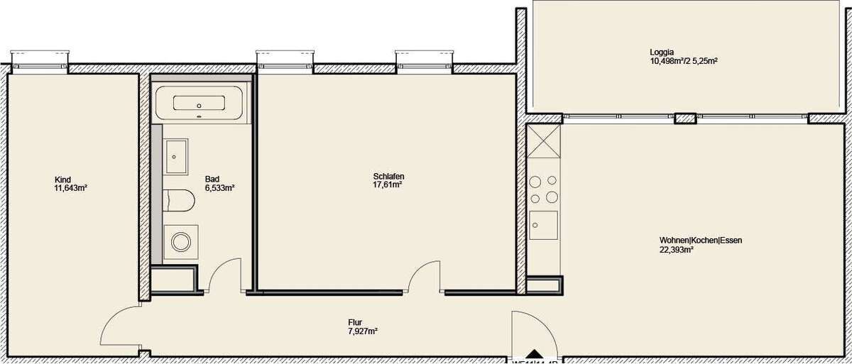 Ideal für Paare & kleine Familien – moderne 3-Zimmer-Wohnung mit Balkon 3 zimmer