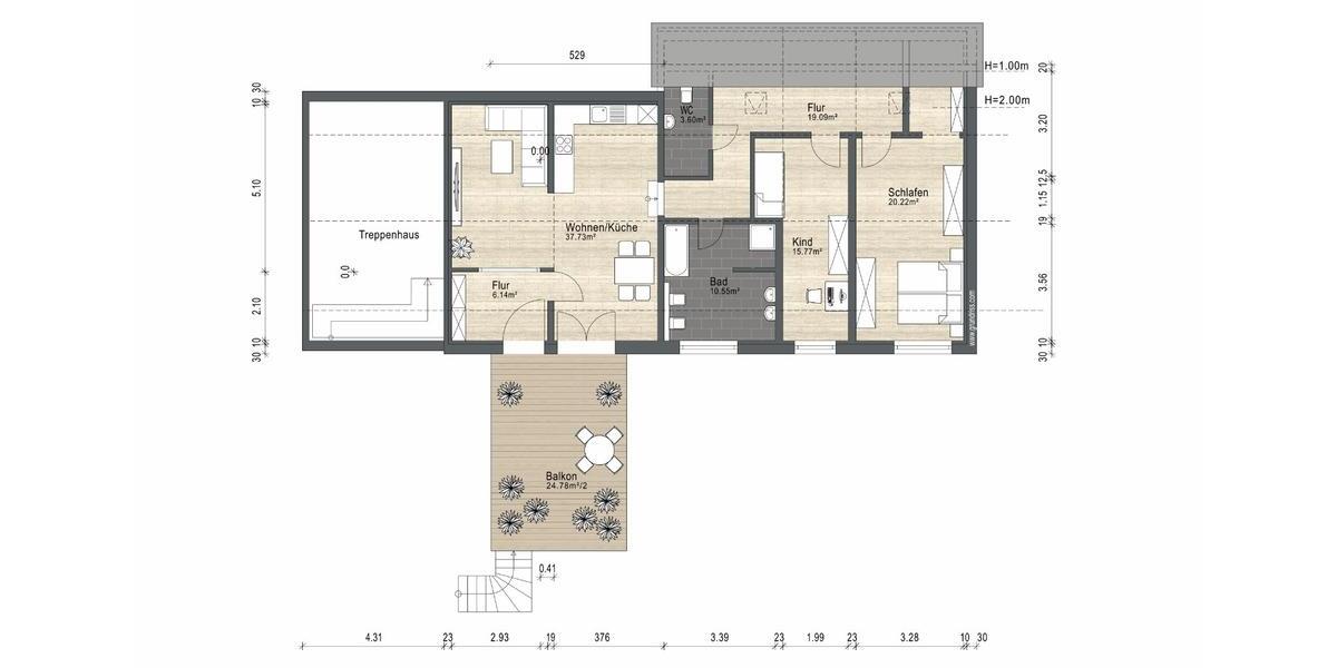 Dachgeschoßwohnung Schkeuditz - 3 Zimmer, 124 m&sup2;, 1.302&euro; | Angebot:26147891
