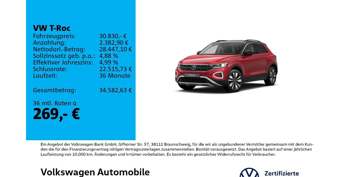 VW T-Roc 19.500 km 30.830 &euro; Leipzig 04178