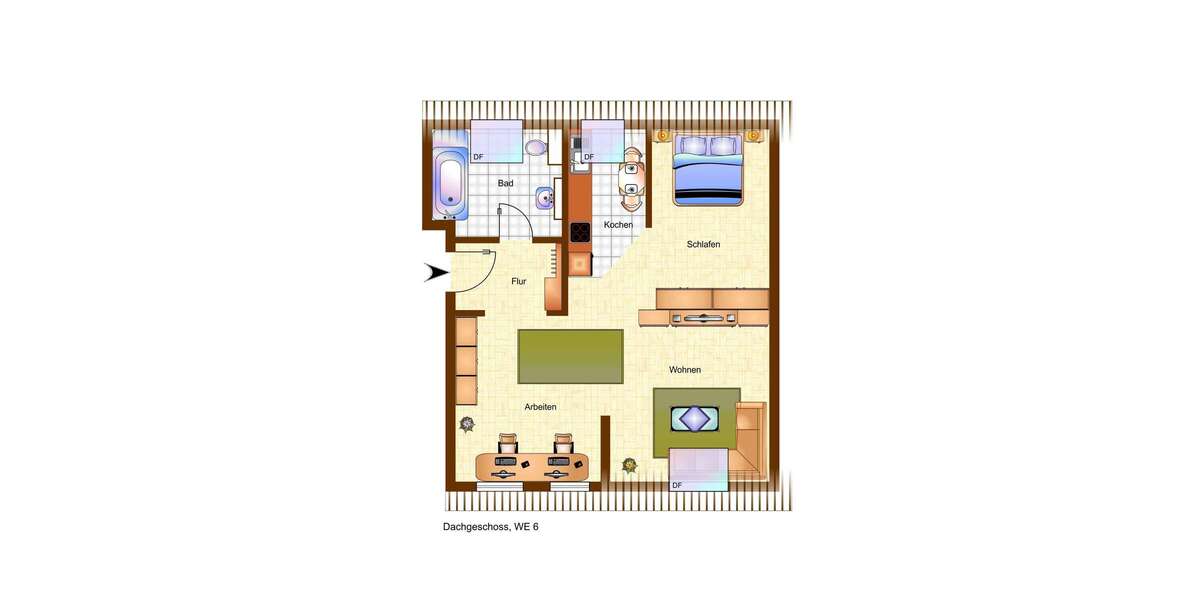 Etagenwohnung Leipzig Süd - 1 Zimmer, 40 m&sup2;, 146.000&euro; | Angebot:26818509