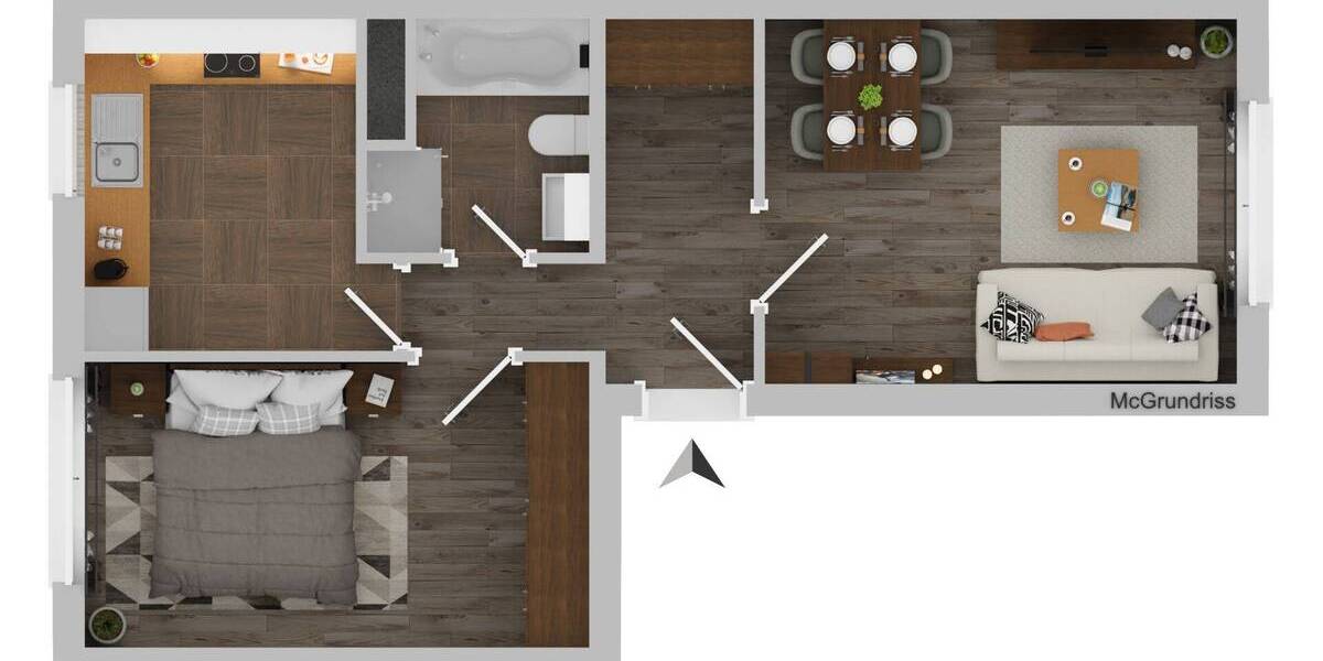 Etagenwohnung Leipzig Schönefeld-Ost - 2 Zimmer, 279.000&euro; | Angebot:25744994