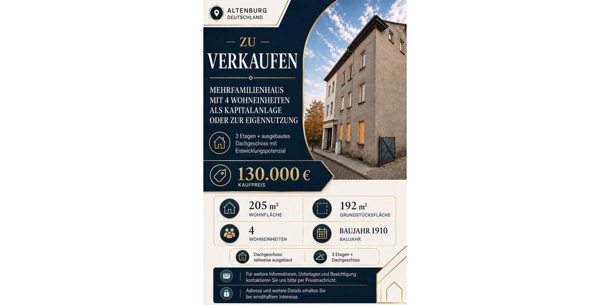 Mehrfamilienhaus, Wohnhaus Leipzig Mitte - 130.000&euro; | Angebot:27246754